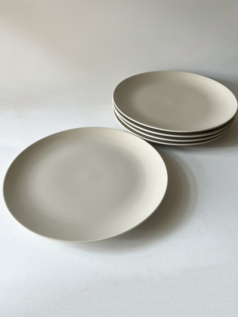 SET 5 IKEA Dinner Plates Stoneware Light Sand Color 10866 Matte Finish 10 1/8"